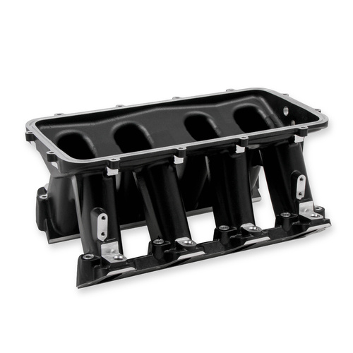 Holley Intake Manifold Base, EFI LS Hi-Ram, Base Only, Multi-port, Aluminium, Black Powdercoated, For Chevrolet, 5.7L, 6.0L, Cathedral Port, Each