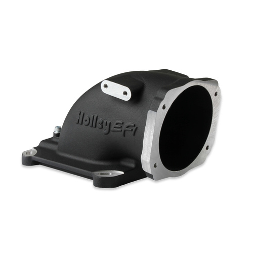 Holley EFI Throttle Body Intake Elbow, 105mm Bore Size, Aluminium, Black, 5.12 in. Height, Each