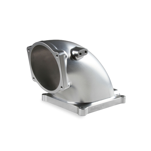 Holley EFI Throttle Body Intake Elbow, 105mm Bore Size, 4500 to LS1, Aluminium, Natural, 6.30 in. Height, Each