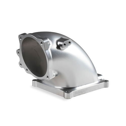 Holley EFI Throttle Body Intake Elbow, 105mm Bore Size, 4500 to For Ford 5.0, Aluminium, Natural, 6.30 in. Height, Each