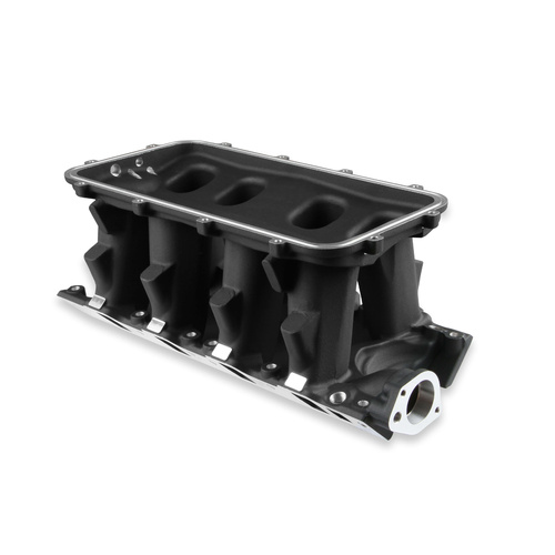 Holley EFI Intake Manifold Base, Aluminium, Black Powdercoated, 8.39 in. Base Height, For Ford, 8.20 in. Deck Height, Each