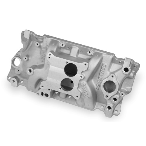 Holley Intake Manifold, EFI, Low Rise, 3.91/5.40 in. Height, Idle-6000 RPM, For Chevrolet SB Gen I, Satin, Each