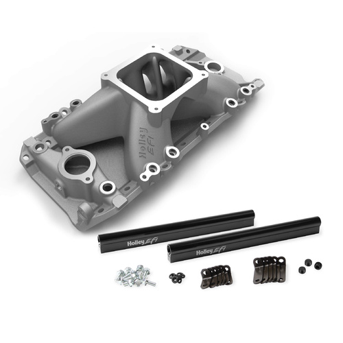 Holley Intake Manifolds, Fuel Injected, EFI, Throttle Body Injection Style, Aluminium, 4500 Style Mounting Flange, Oval Port, For Chevrolet, Big Block