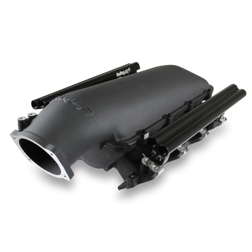 Holley EFI Intake Manifold, Lo-Rise, Multi-port, Dual Injector, Aluminium, Black, GM LS, Cathedral Port, Each
