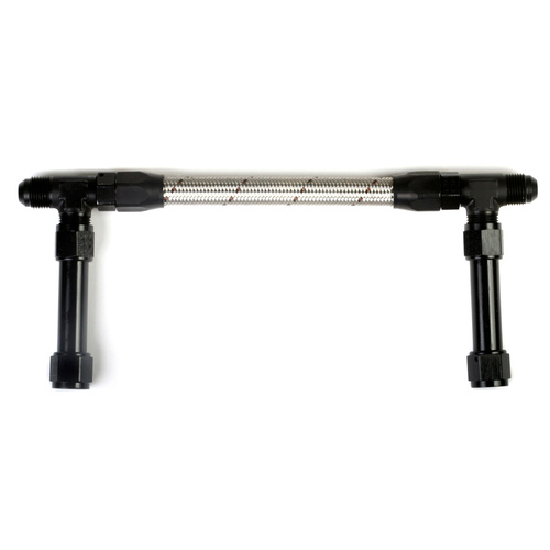 Holley Fuel Line, Braided Flex, Stainless Steel, Aluminium, Black Fittings, -8 AN, Ultra Series, Kit