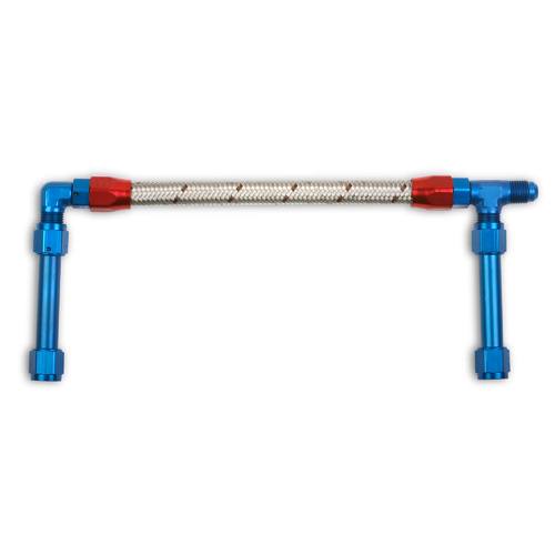 Holley Fuel Line, Braided Flex, Stainless, Aluminium, Red/Blue Fittings, -6 AN Male, -6 AN Female, Ultra 4150HP
