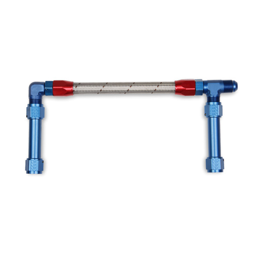 Holley Fuel Line, Braided Flex, Stainless, Aluminium, Red/Blue Fittings, -8 AN Male, -8 AN Female, Ultra 4150HP