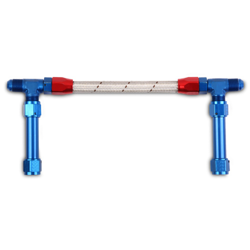 Holley Fuel Line, Braided Flex, Stainless, Aluminium, Red/Blue Fittings, -8 AN Male, -8 AN Female, Ultra 4150HP
