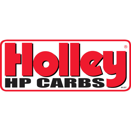 Holley Decal, Vinyl, Adhesive Back, Red, White, Black, HP Carbs, Large, Each