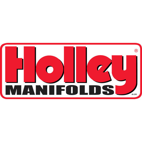 Holley Decal, Vinyl, Adhesive Back, Red, White, Black, Manifolds Logo, Each
