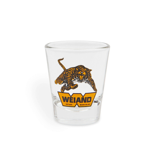 Holley Shot Glass, 2 oz, Weiand Tiger Logo, Each