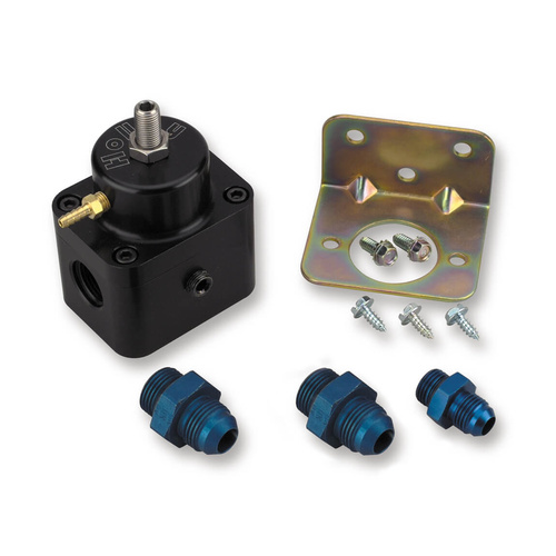 Holley Fuel Pressure Regulator, Black Anodised, 15-65 psi, Universal, Each