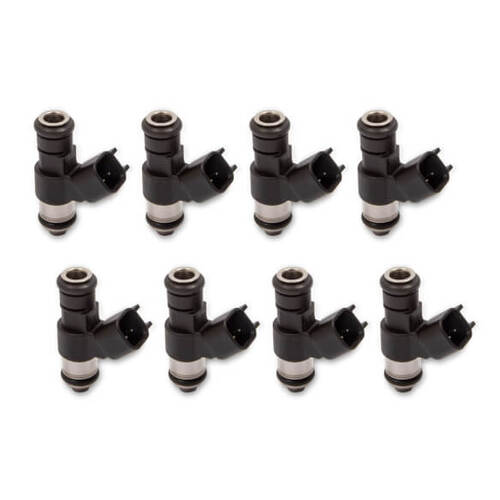 Holley EFI Holley Fuel Injector, 100 lb/hr, PICO/EV6 Style, High Impedance, 1.85 in. Length, Black, Set of 8