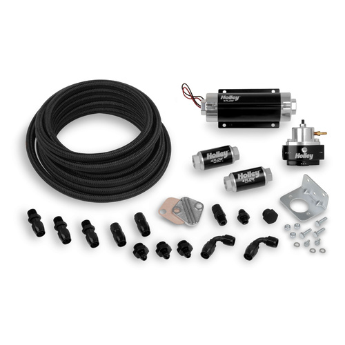 Holley EFI Fuel System Pump Plumbing Kit, Terminator EFI, Pump, Regulator, Two Filters, Pro-Lite 350 Hose, Fittings, Kit