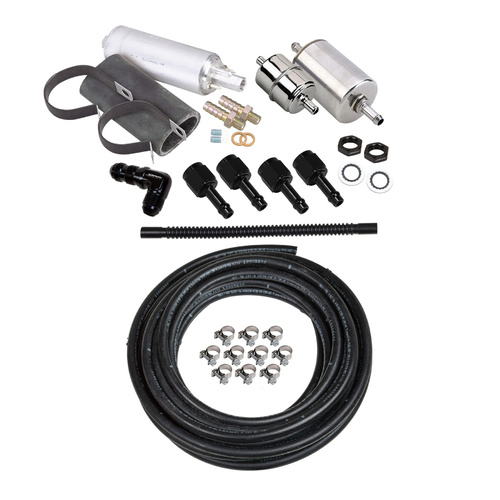 Holley EFI Fuel System Pump Plumbing Kit, Sniper EFI, 80 gph Pump, 40 ft. Vapor Guard Hose, Pre and Post Filters, Earl's Fittings, Kit