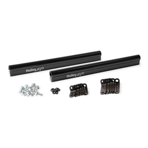 Holley Fuel Rails, EFI, Billet Aluminium, Black Anodised, For Chevrolet, Big Block, Kit