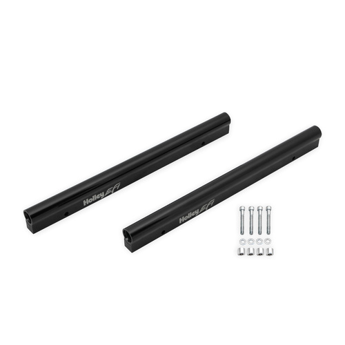 Holley EFI Fuel Rails, EFI, Aluminium, Black Anodised, Hi-Ram, For Ford, 5.8L, Windsor, Pair