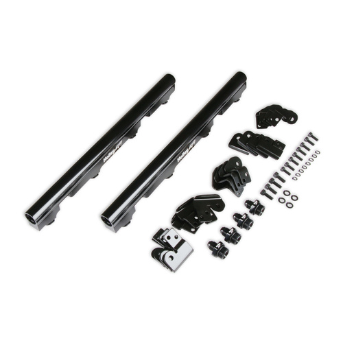 Holley EFI Fuel Rails, EFI, Aluminium, Black Anodised, For Chevrolet, OE, LS, Kit
