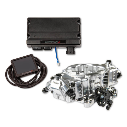 Holley EFI Fuel Injection System, Terminator X Stealth 4150, Polished Throttle Body, 4 Fuel Injectors, Kit