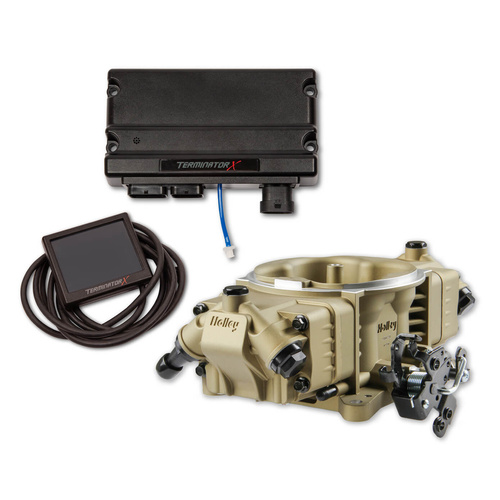 Holley EFI Fuel Injection System, Terminator X Stealth 4150, Gold Throttle Body, 4 Fuel Injectors, Kit