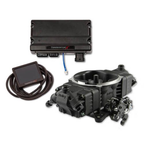 Holley EFI System, X Max Stealth, 100 lb/hr @ 58.5 PSI, 650 HP, GM LS 58x, Black, Kit