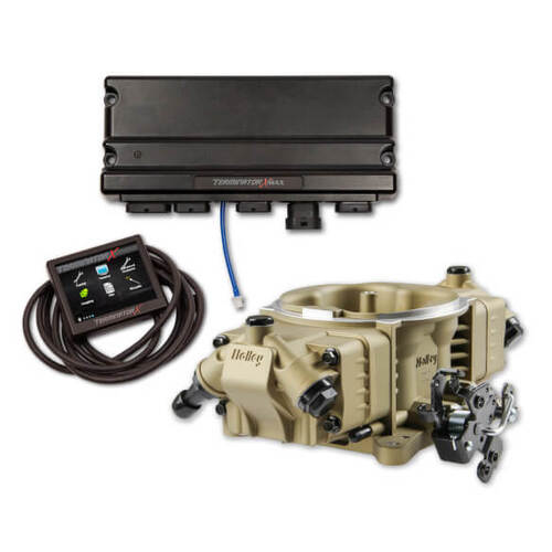 Holley EFI System, X Max Stealth, 100 lb/hr @ 58.5 PSI, 650 HP, GM LS 58x, Gold, w/ Trans Control, Kit