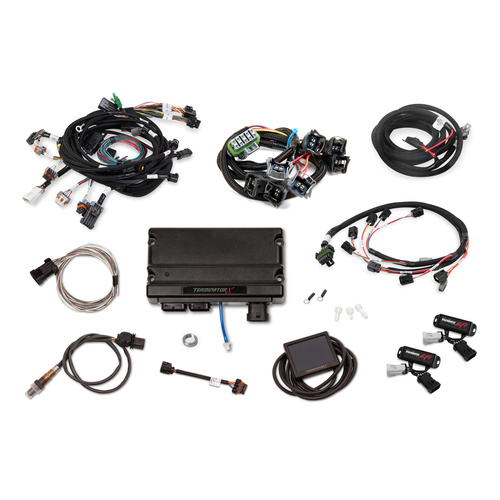 Holley EFI Engine Management Systems, Terminator X, Plug and Play Harness, 02 Sensor, 3.5 in, Touchscreen, For Ford, Modular, 4 Valve, Stock Coil, EV1