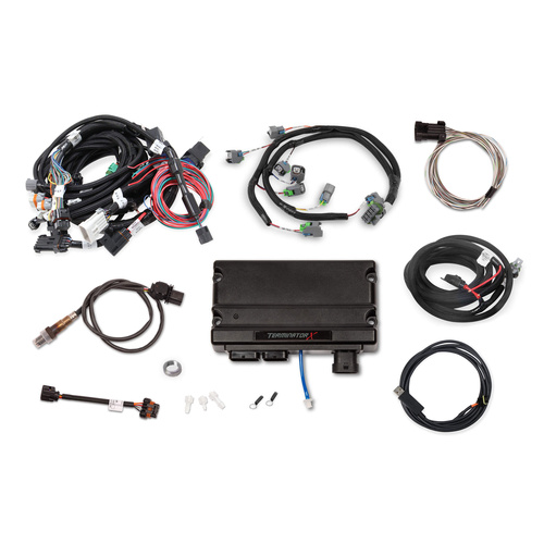 Holley EFI Engine Management Systems, Terminator X, Plug and Play Harness, 02 Sensor, For Ford, Modular, 2 or 4 V, Smart Coil, EV6 Injector, Kit