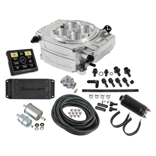 Holley Fuel Injection System, Holley Sniper 2 EFI, Self-Tuning, PDM, Fuel Master Kit, Polished Throttle Body, Kit