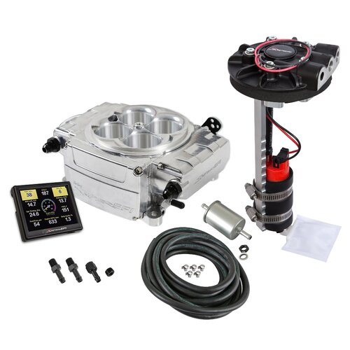 Holley Fuel Injection System, Holley Sniper 2 EFI, Self-Tuning, Return Style, Polished Throttle Body, Kit