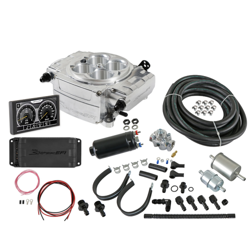 Holley Fuel Injection System, Holley Sniper 2 EFI, Self-Tuning, PDM, Fuel Master Kit, Polished Throttle Body, 5" Screen, Kit