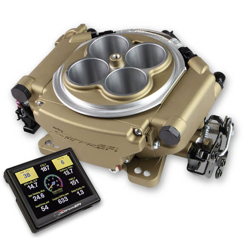 Sniper EFI Sniper Fuel Injection System, Holley Super 1250 HP, 4150 Flange, Self-Tuning, Gold Throttle Body, Kit