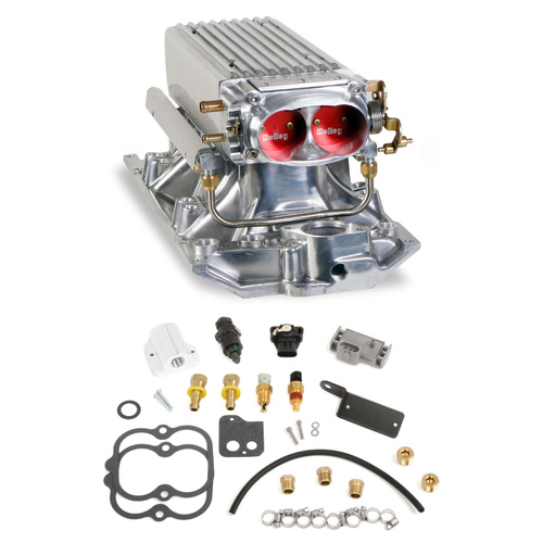 Holley Multi-Point Fuel Injection, Stealth Ram Power Pack, Polished, For Chevrolet, Small Block, Vortec Heads. ECU Not Included, Kit