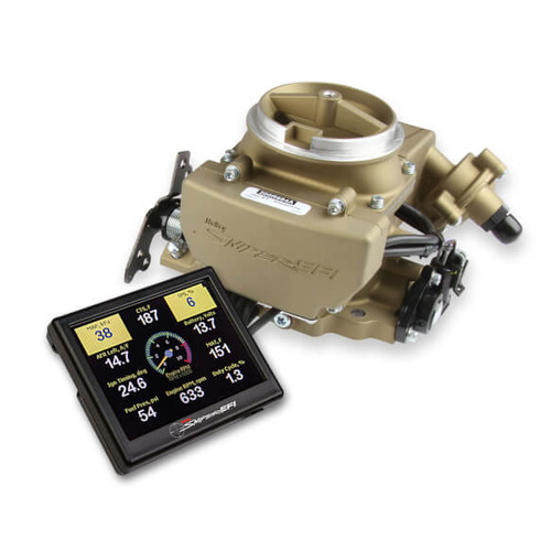 Sniper EFI Sniper Fuel Injection Systems, EFI 2GC Large Bore, Throttle Body, Rochester Large 2-Barrel, Cast Aluminium, Gold, Kit