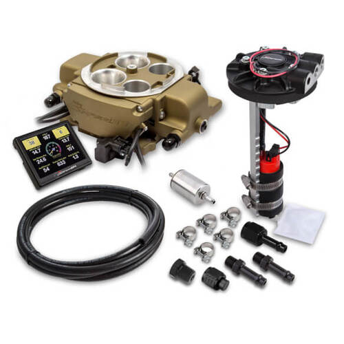 Sniper EFI Holley Master Kit, Quadrajet, 100 lb/hr @ 58.5 PSI, 500 HP, 700R4/200R4 Gold, Kit