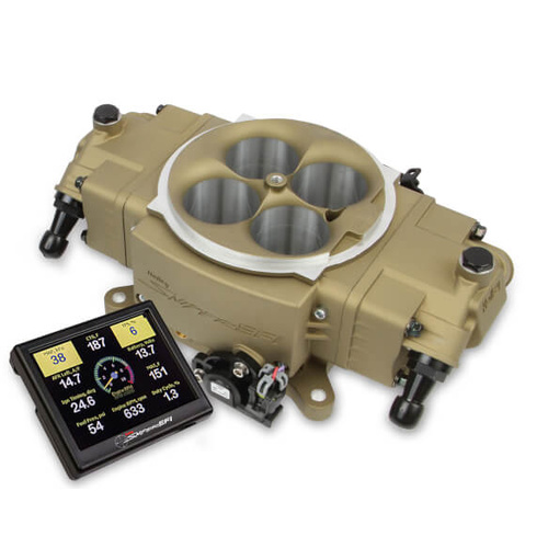 Sniper EFI Sniper Fuel Injection System, Stealth 4150, Gold Throttle Body, 4150 Flange, Four 100 lbs./hr Injectors, Kit