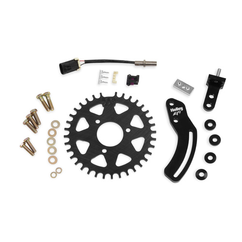 Holley EFI Ignition Crank Trigger, Billet Aluminium, Black Anodised, For Chevrolet, Small Block, Kit