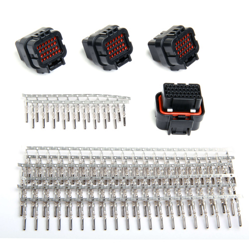 Holley EFI Fuel Injector Connector, 4 Connectors and Pins, Seal Replacements, Holley J2A, J2B, J3, J4, Weatherproof, Kit