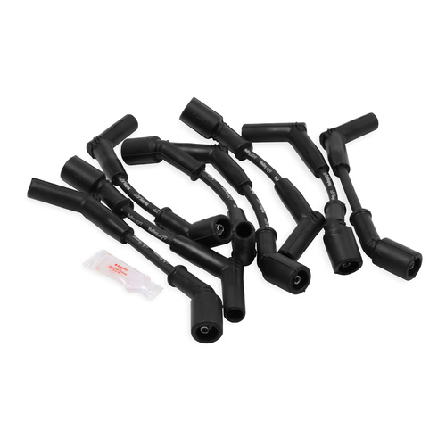 Holley EFI Spark Plug Wires, Stainless, Silicone, 135 Degree, 8mm Dia, Black/Black Boots, 2010-2015 Camaro 6.2L, Set
