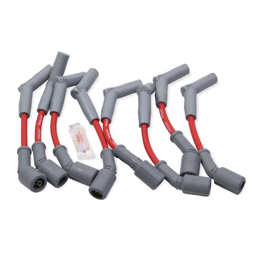 Holley EFI Spark Plug Wires, Stainless, Silicone, 135 Degree, 8mm Dia, Red/Gray Boots, 2010-2015 Camaro 6.2L, Set