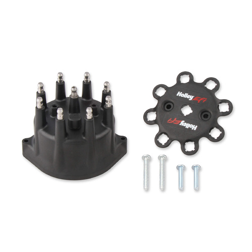 Holley EFI Distributor Cap, Male/HEI, Screw Down, Rynite, Black, Holley, Pro-Billet Small Diameter, Each