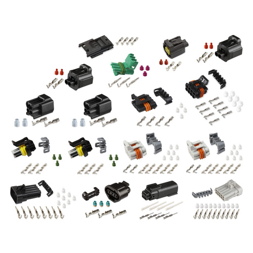 Holley EFI Weatherproof Connectors, EFI Main Harness Connector Kit, Connectors, Pins, Seals, For Ford, Modular, 2V/4V, Kit
