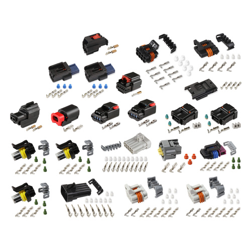 Holley EFI Weatherproof Connectors, EFI Main Harness Connector Kit, Connectors, Pins, Seals, For Chrysler, For Dodge, Gen III Hemi, Kit