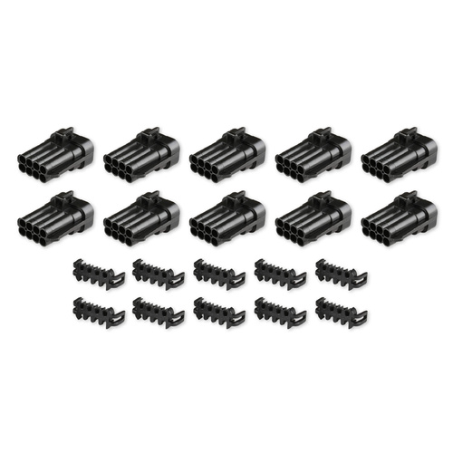 Holley EFI Weatherproof Connectors, Plastic, Black, Wideband Connector, Set of 10