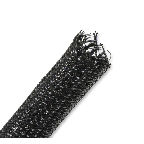 Holley EFI Convoluted Tubing, Split Wire Loom, Plastic, Black, 0.125 in. I.D., 10 ft. Length, Each