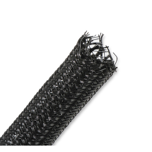 Holley EFI Convoluted Tubing, Split Wire Loom, Plastic, Black, 0.125 in. I.D, 50 ft. Length, Each