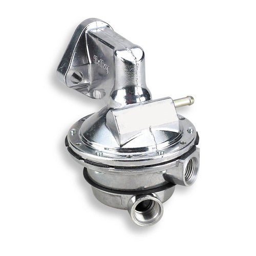 Holley Fuel Pump, Mechanical, 110 GPH, Gasoline, Marine SBC, Aluminum, Silver, Each