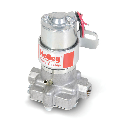 Holley Fuel Pump, Electric, 97 GPH, Gasoline, Carbureted, Marine, Aluminum, Silver, Each