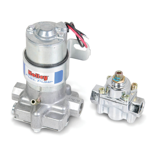 Holley Fuel Pump, Electric, 110 GPH, Gasoline, Carbureted, Marine, Aluminum, Silver, Each