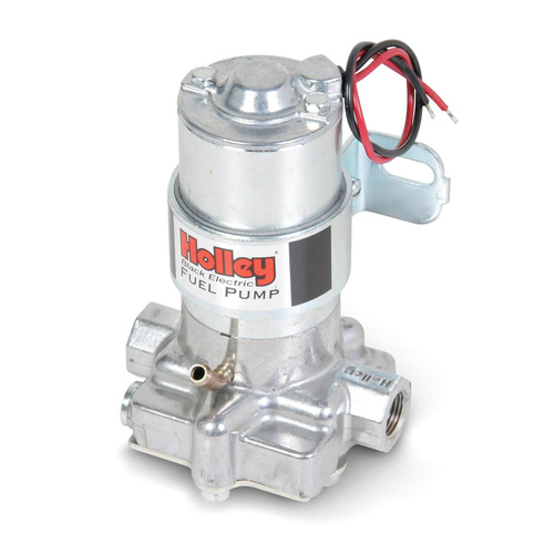 Holley Fuel Pump, Electric, 140 GPH, Gasoline, Carbureted, Marine, Aluminum, Silver, Each